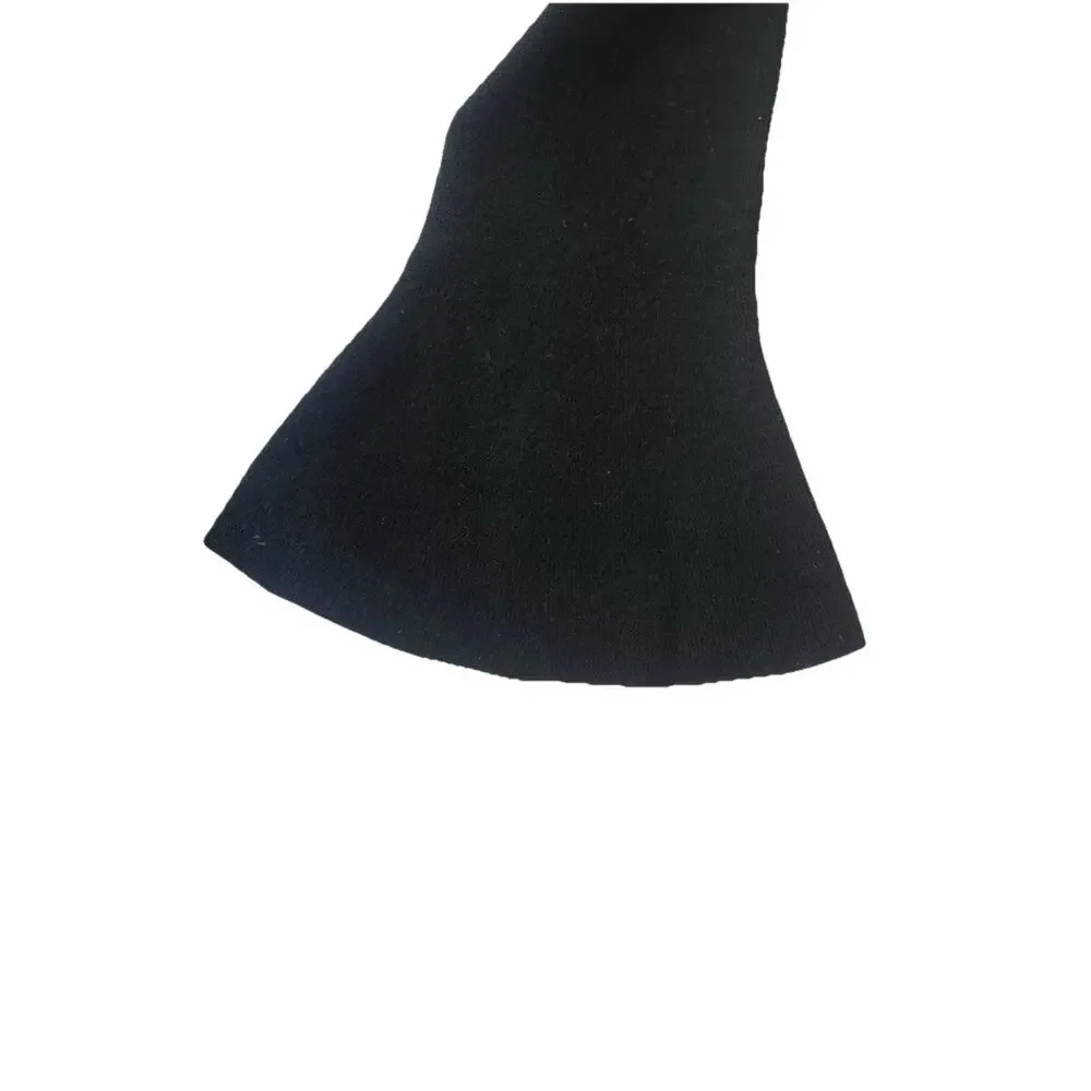 Tory Burch Black 100% Merino Wool Shoulder Placket Sweater Size M